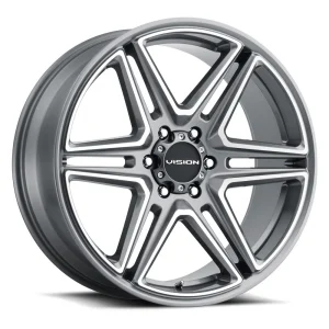 Vision Wheel Street Designs – 476 WEDGE – Gunmetal – 20″x9″ 15mm – Summer Wheels – 476-2990GMMF15